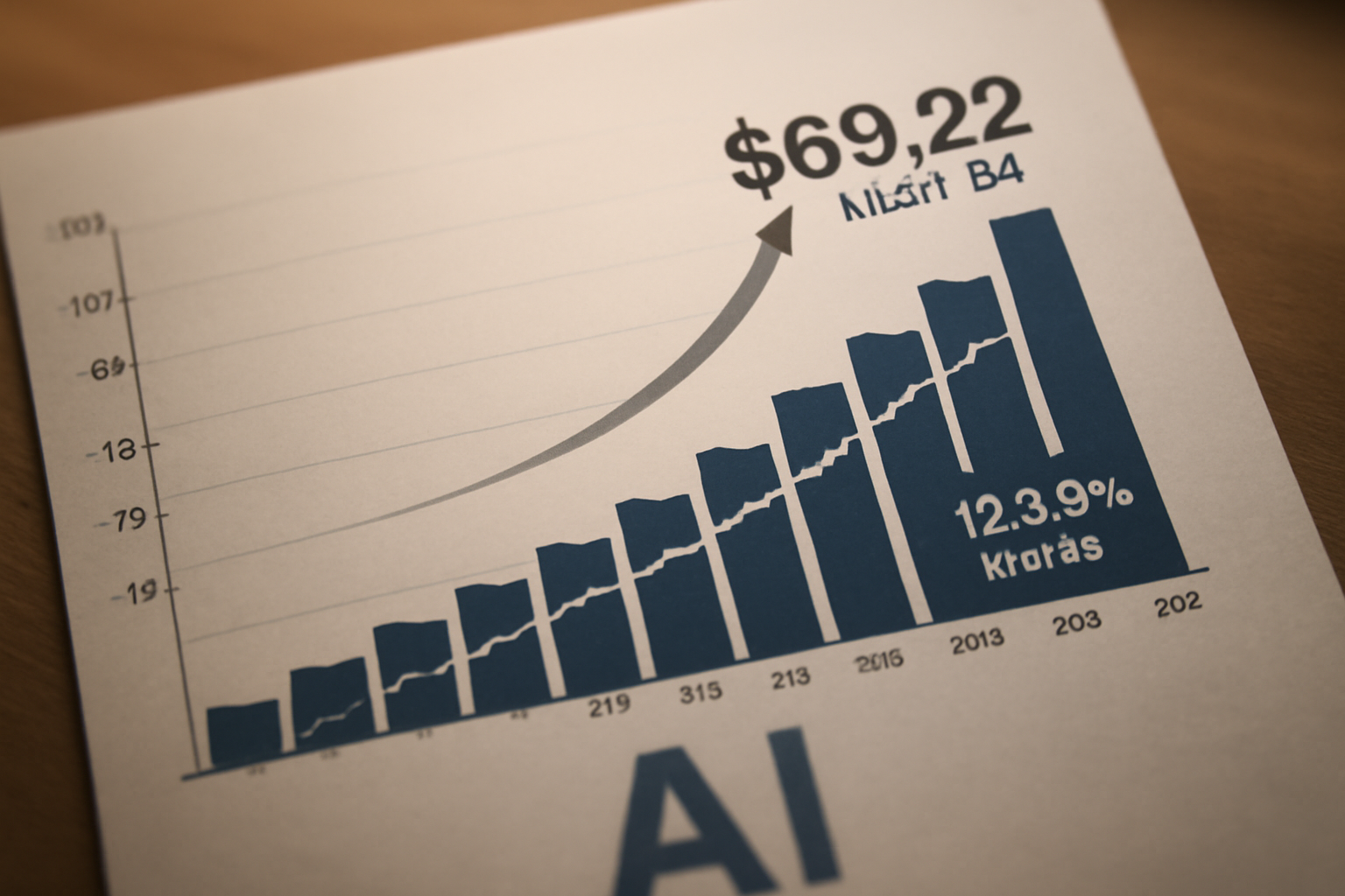 Graph showing AI productivity tools market growth projection
